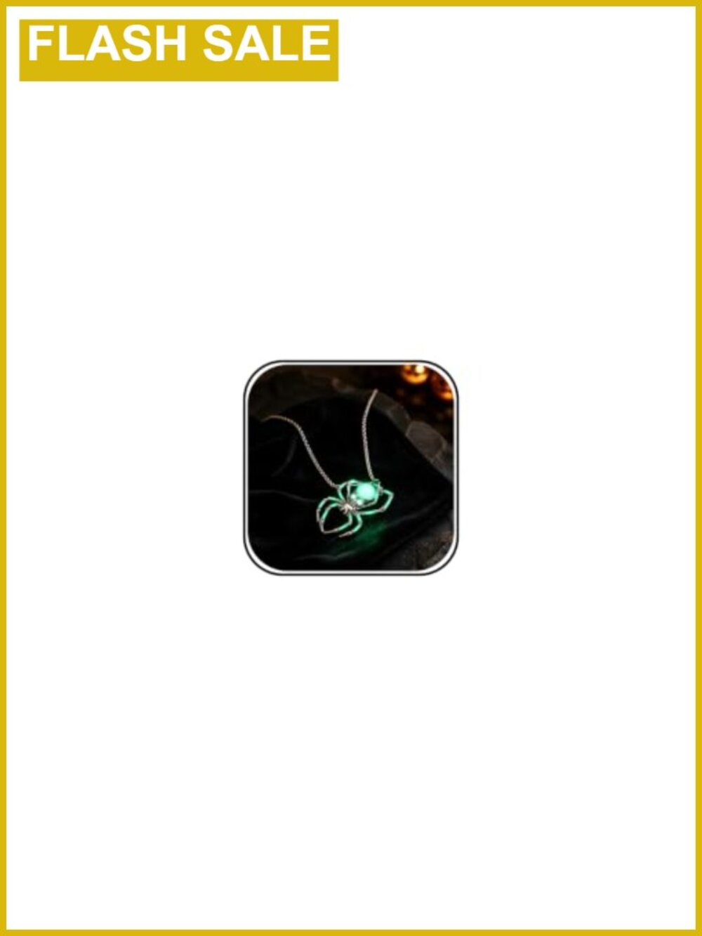 Glow in the Dark Spider Pendant Necklace Alloy Halloween Jewelry